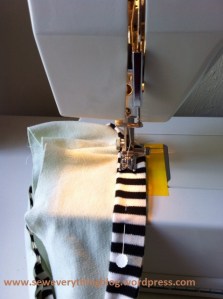 attaching piping to top of faux cuff