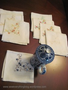 Finished tea napkins