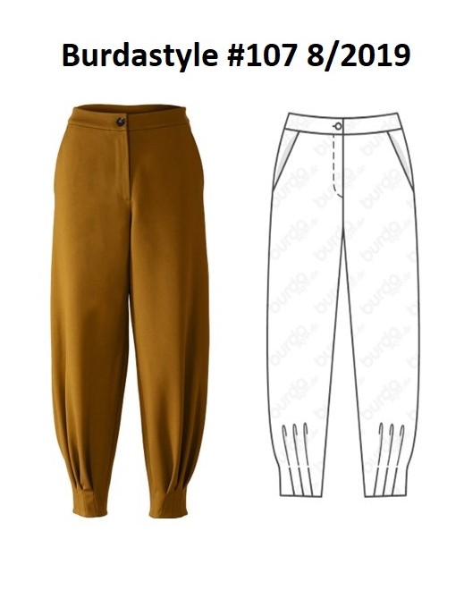 Burdastyle pants Front View